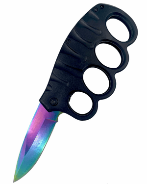 Blackout Rainbow Trench Knife - Brass Knuckles Shop