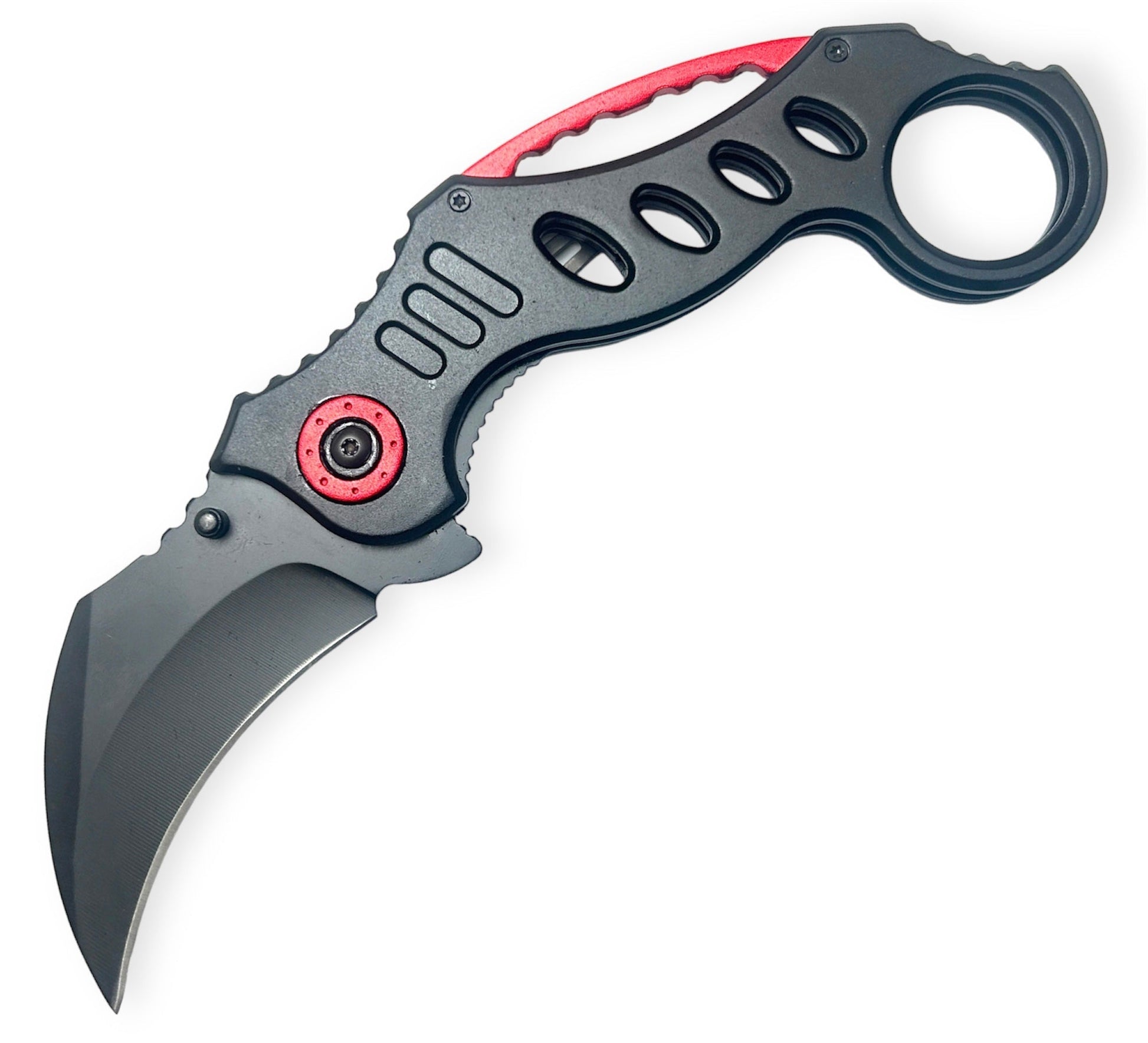 Curved Fury – Black With Red - Brass Knuckles Shop