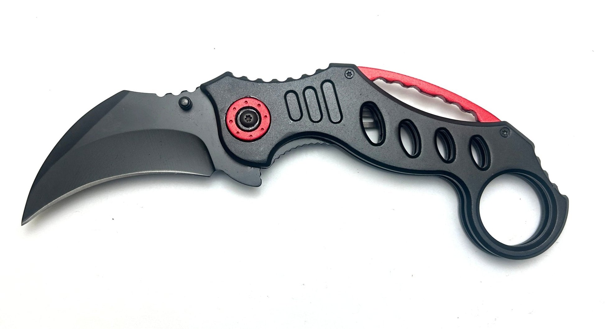 Curved Fury – Black With Red - Brass Knuckles Shop