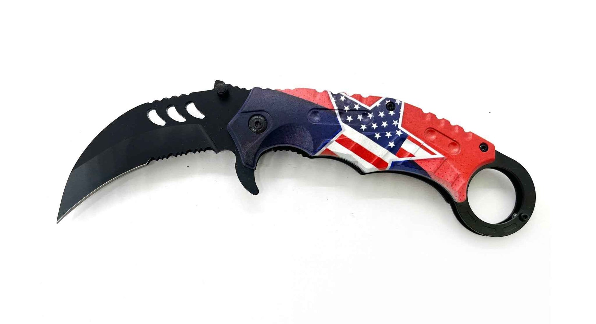 Curved Fury – Star flag Black knife