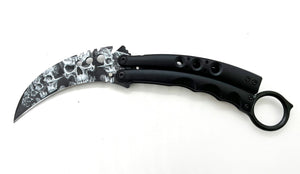 Curved Fury – White and Black skulls - Brass Knuckles Shop