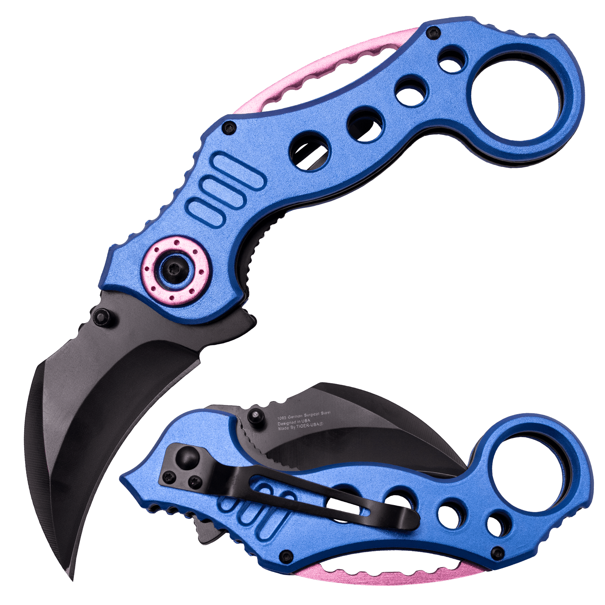 Fang Grip – BLUE AND BLACK - Brass Knuckles Shop