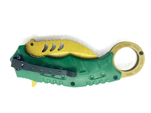 Fang Grip – Green Handle Yellow Knife