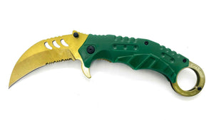 Fang Grip – Green Handle Yellow Knife