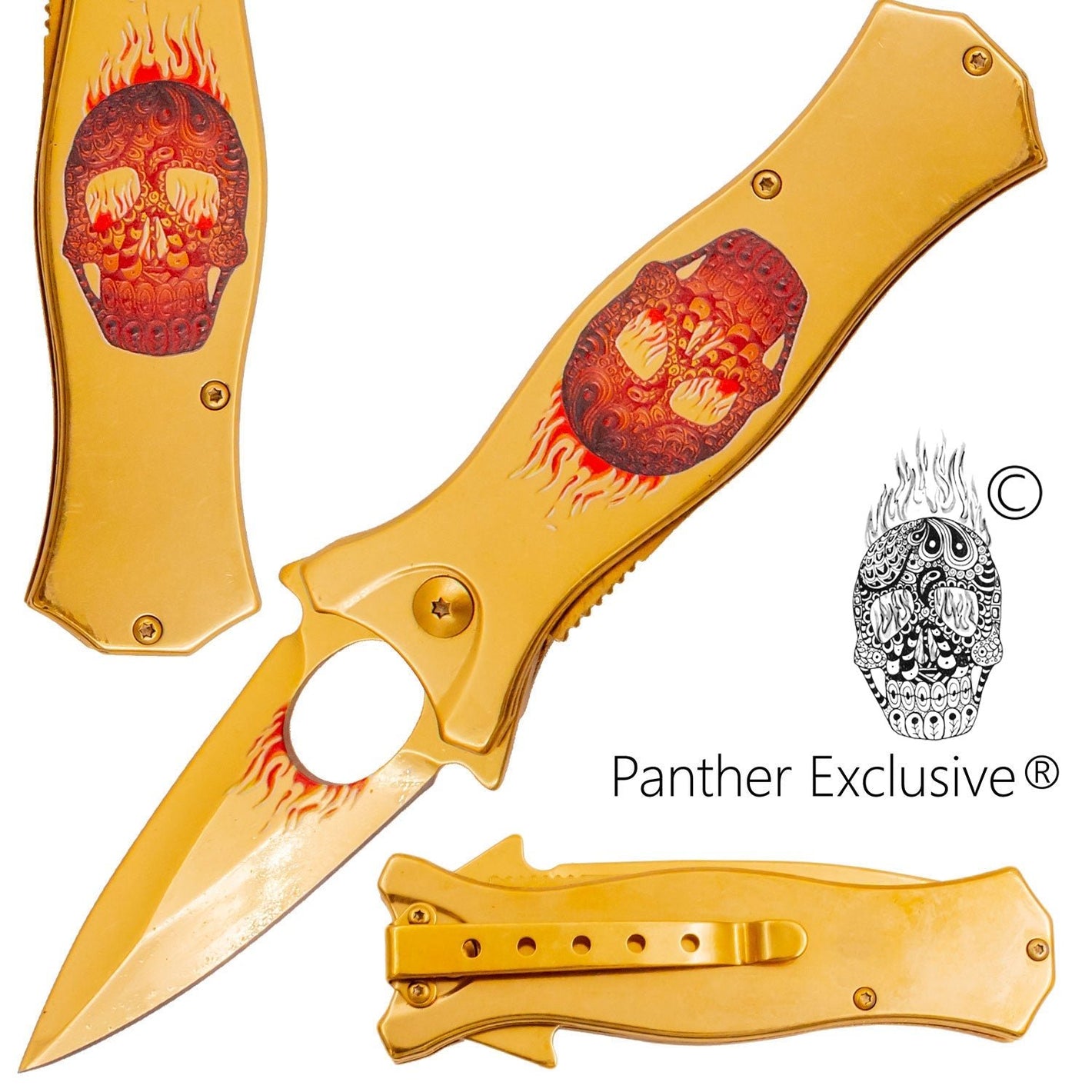 Flick Blade – Red/Orange - Brass Knuckles Shop
