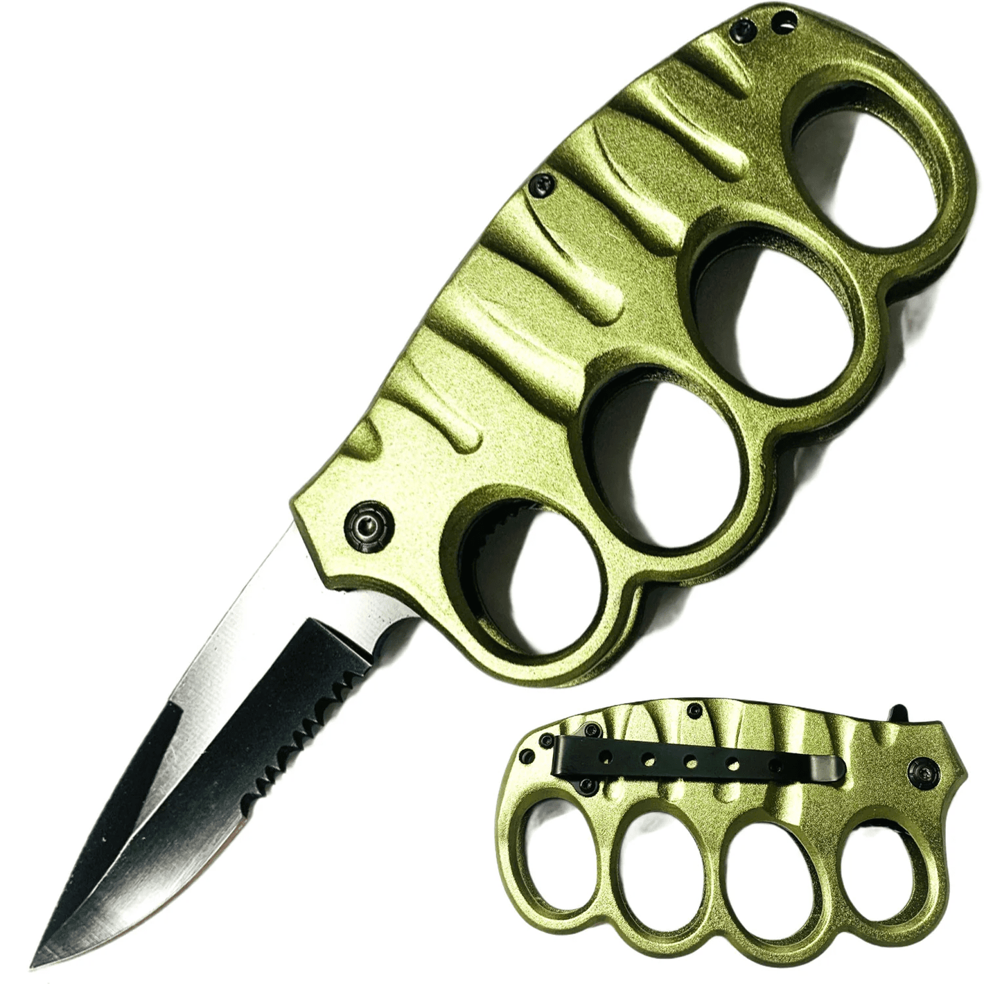 Green Trench Knife - Brass Knuckles Shop