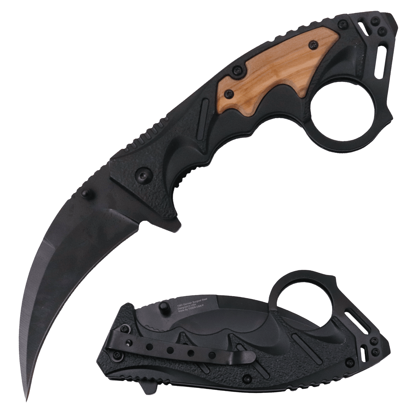 Hawk Talon – BLACK AND WOOD COLOR - Brass Knuckles Shop