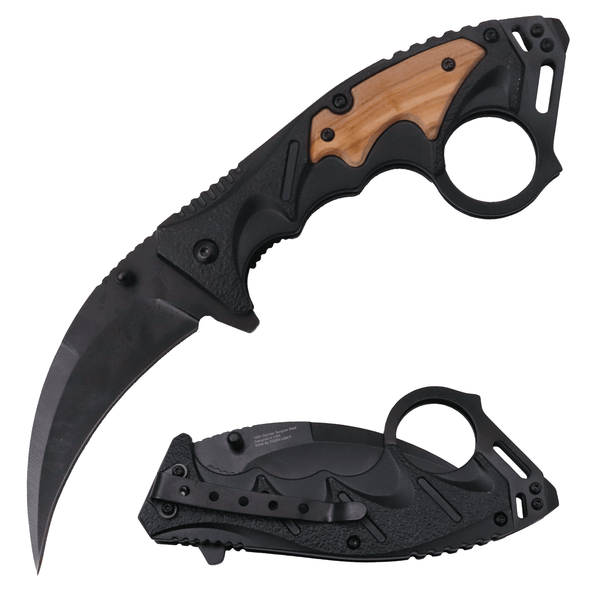 Hawk Talon – BLACK AND WOOD COLOR - Brass Knuckles Shop
