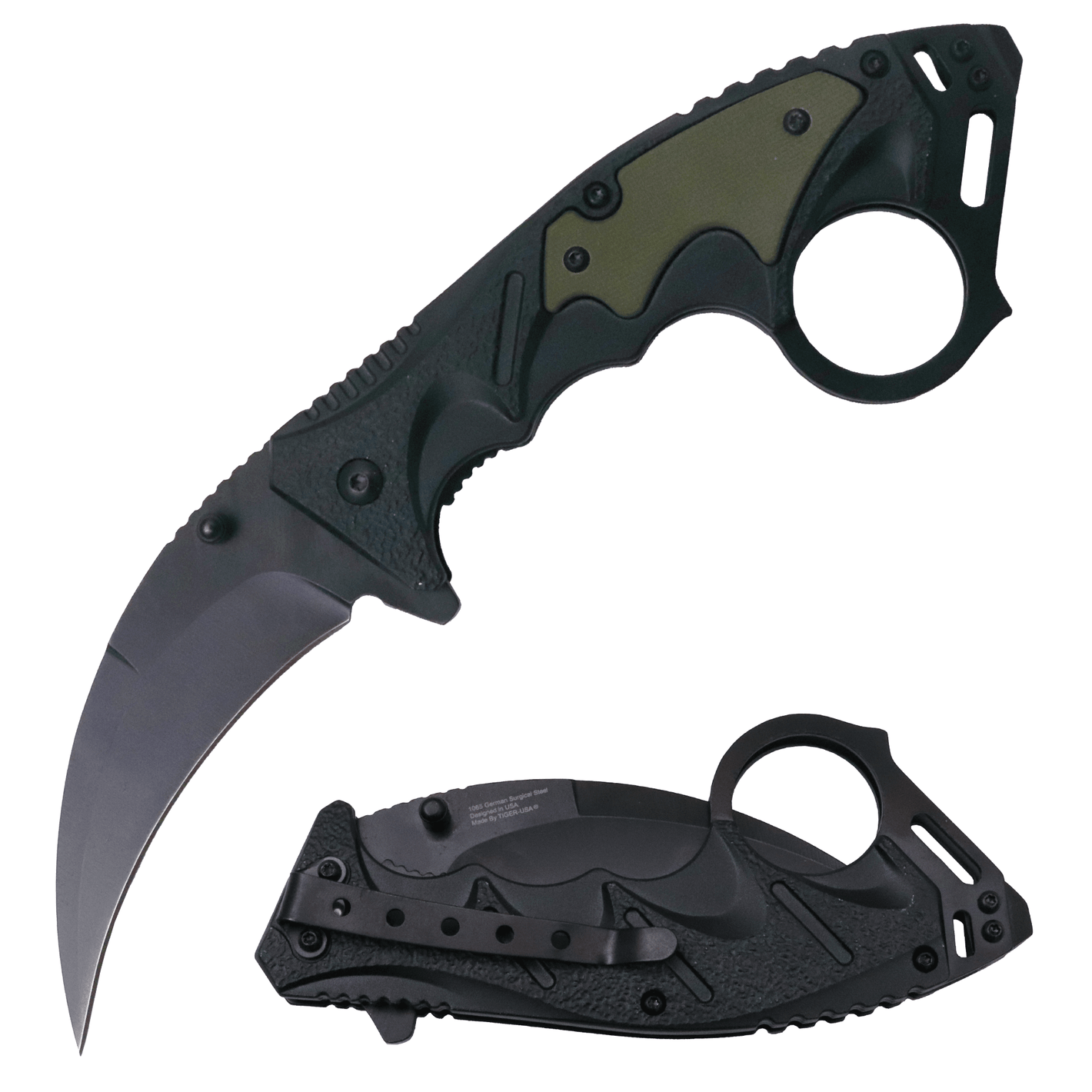 Hook Blade – BLACK AND GREEN - Brass Knuckles Shop