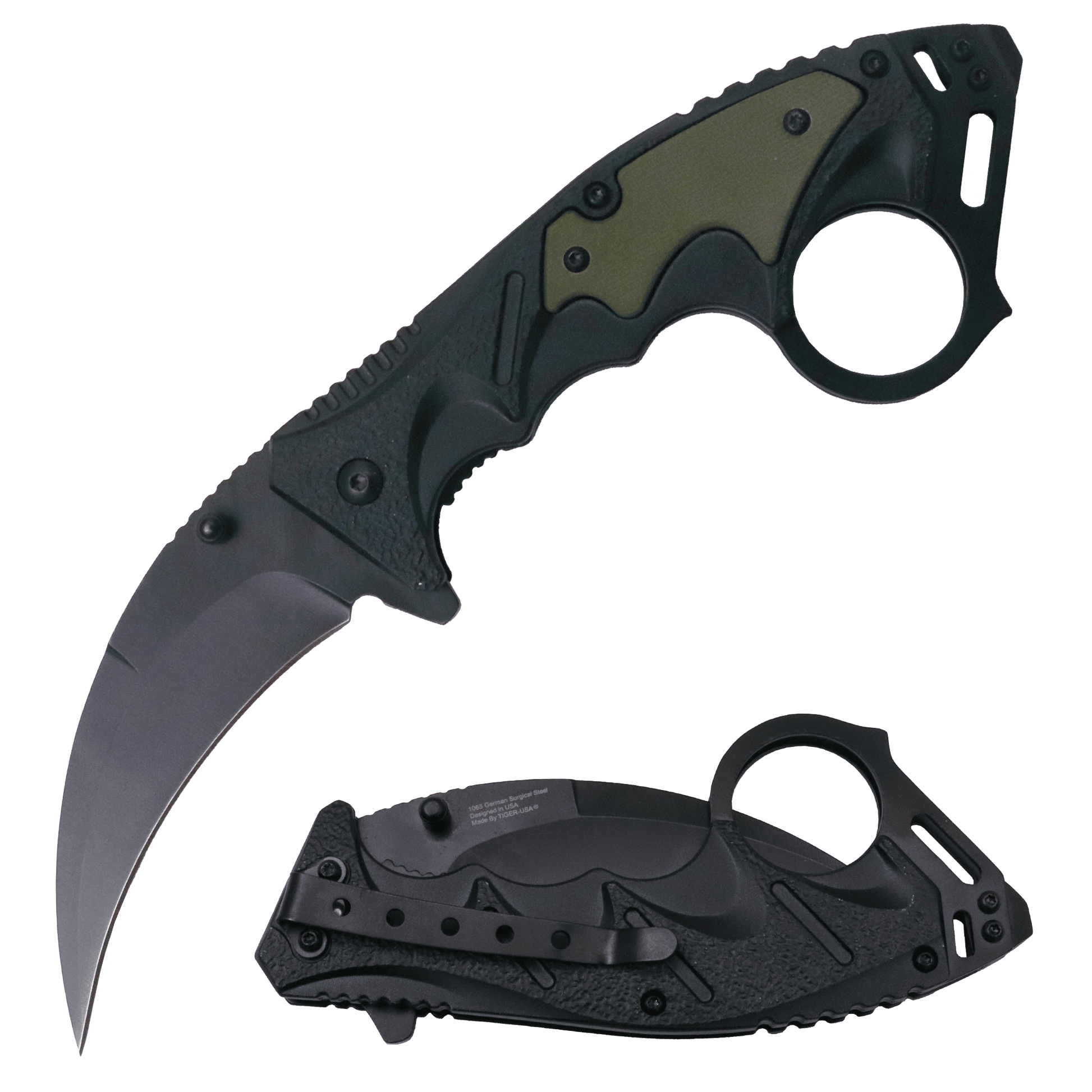 Hook Blade – BLACK AND GREEN - Brass Knuckles Shop