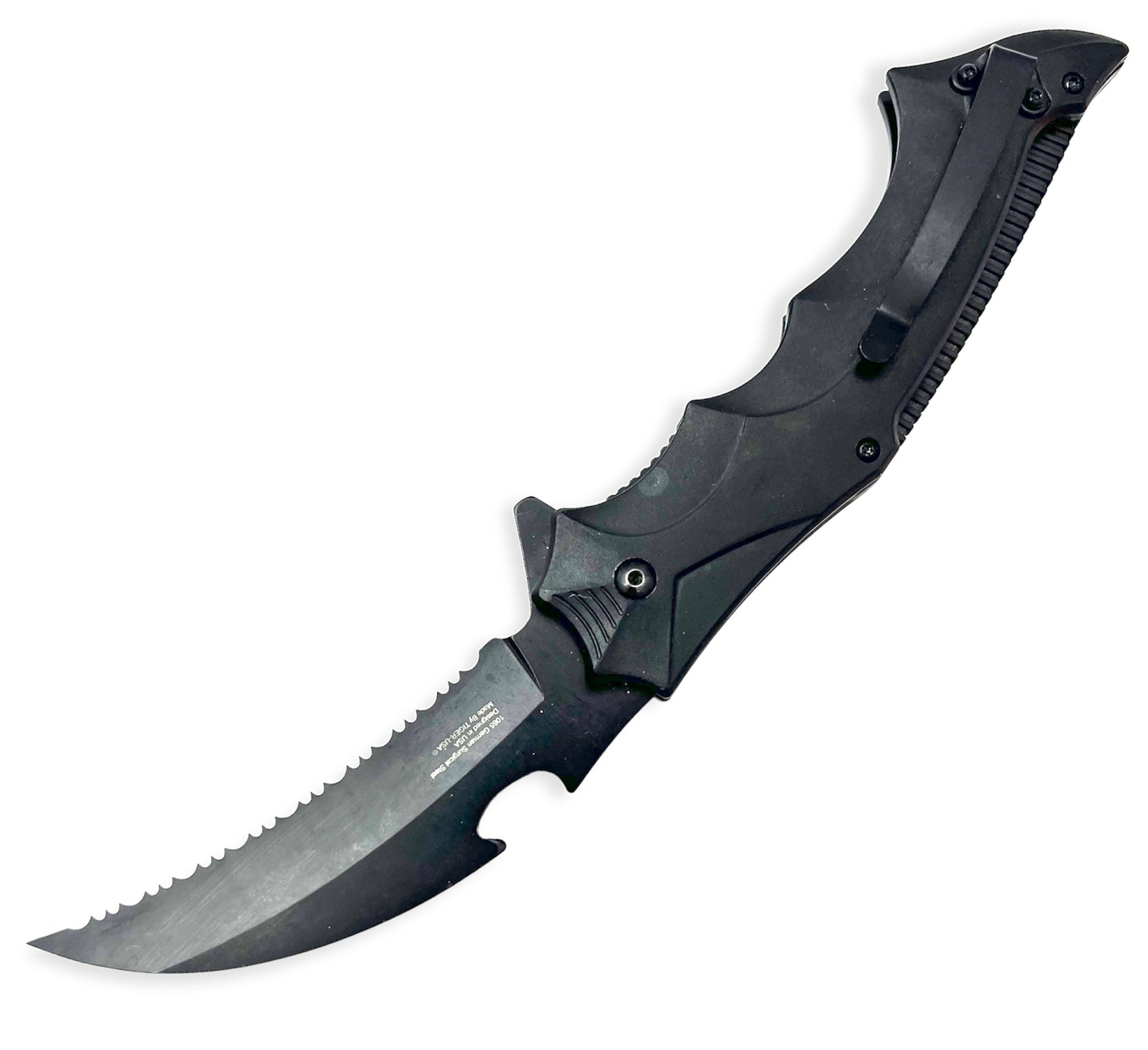 Quick Flip – BLACK SERRATED BLADE - Brass Knuckles Shop