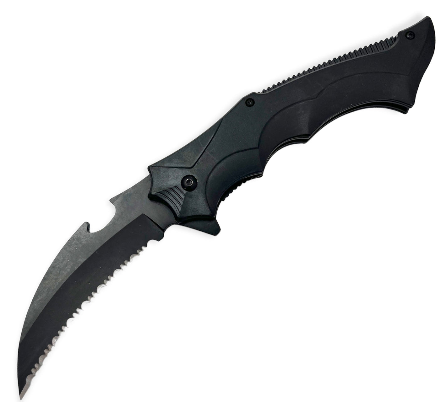 Quick Flip – BLACK SERRATED BLADE - Brass Knuckles Shop