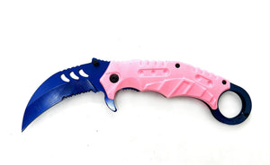 Scorpion Claw – Pink Handle Blue Knife - Brass Knuckles Shop