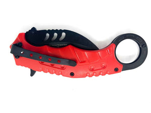 Scorpion Claw – Red Handle Black Knife