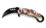 Shadow Hook – Brown CAMO Handle Black Knife