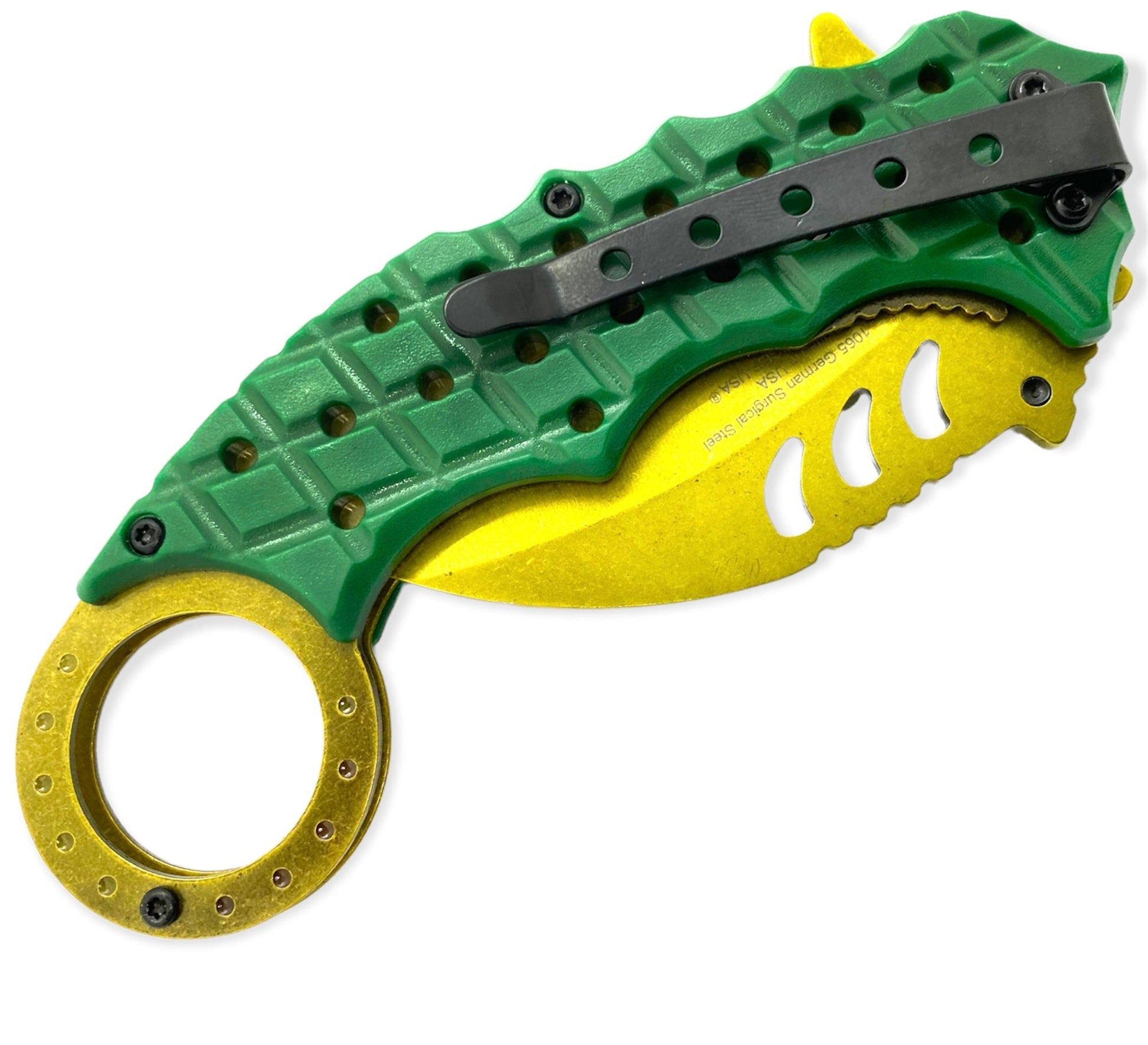 Shadow Hook – GREEN AND GOLD - Brass Knuckles Shop