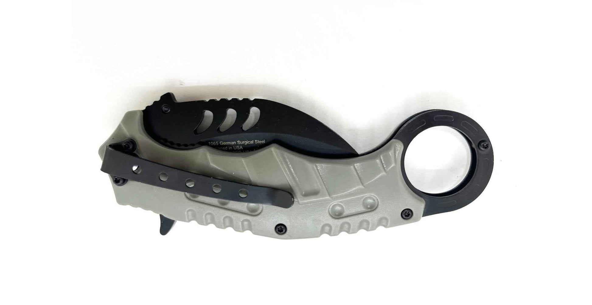 Shadow Hook – Grey Handle Black Knife