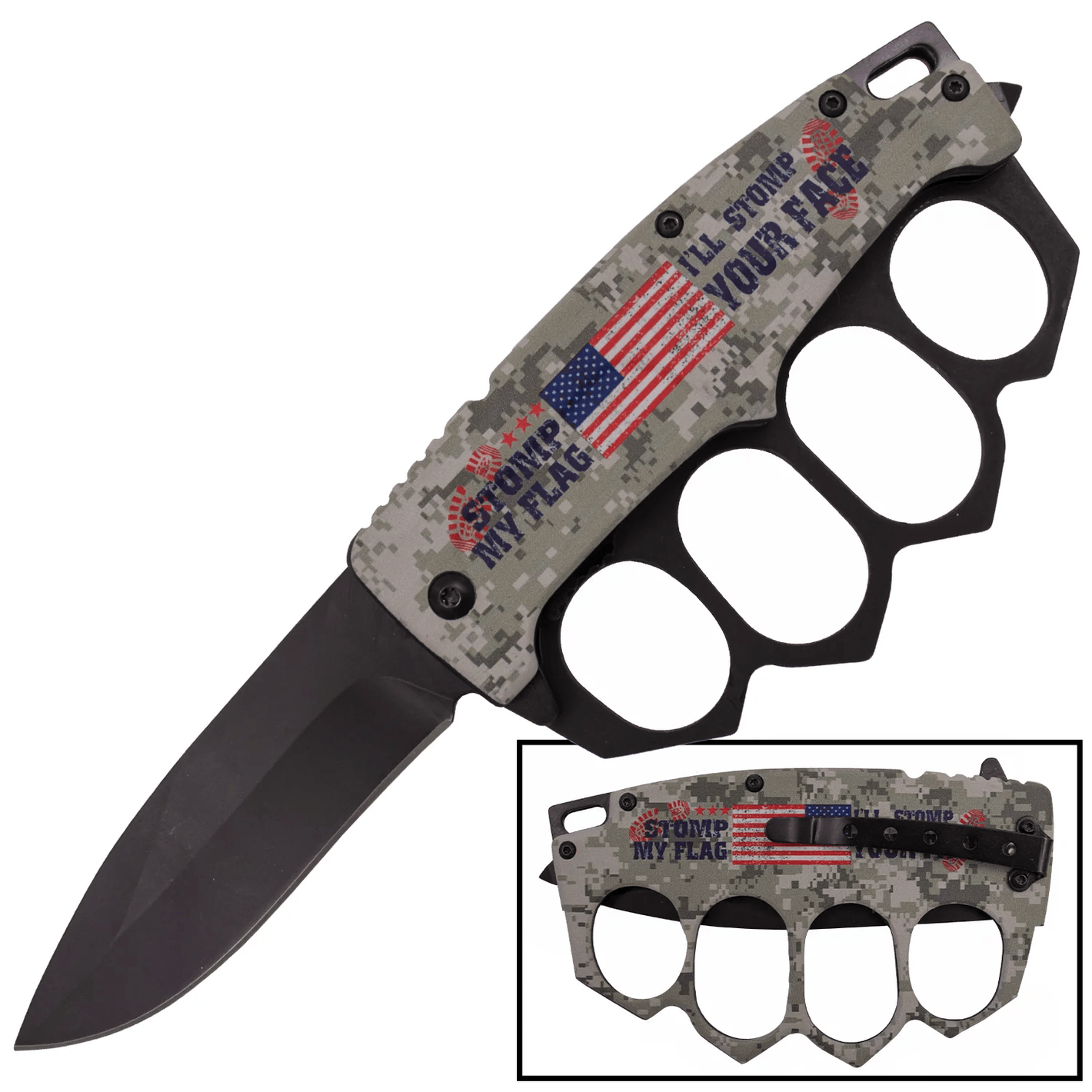 Stomp My Flag Combat Knife - Brass Knuckles Shop