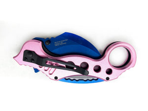 Talon Strike – Pink Handle Blue Knife - Brass Knuckles Shop