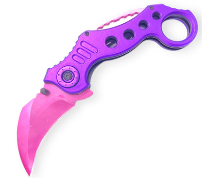 Talon Strike – Purple Handle Pink Knife - Brass Knuckles Shop