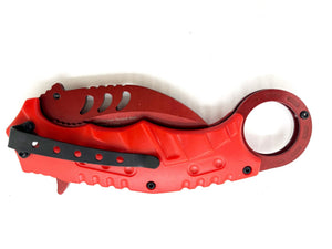 Talon Strike – RED Handle RED Knife - Brass Knuckles Shop