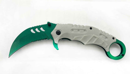 Venom Curve – White Handle Green Knife