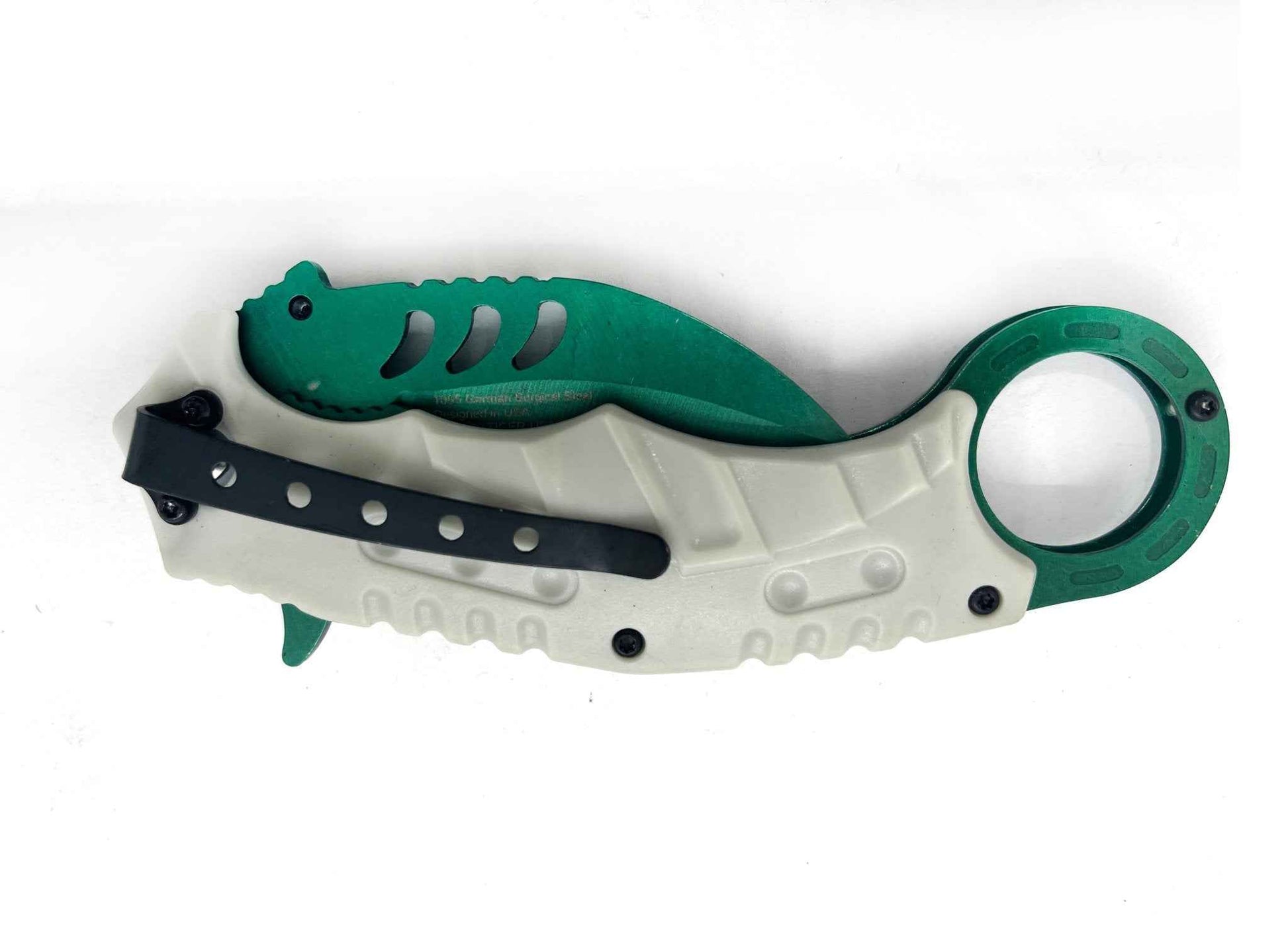 Venom Curve – White Handle Green Knife